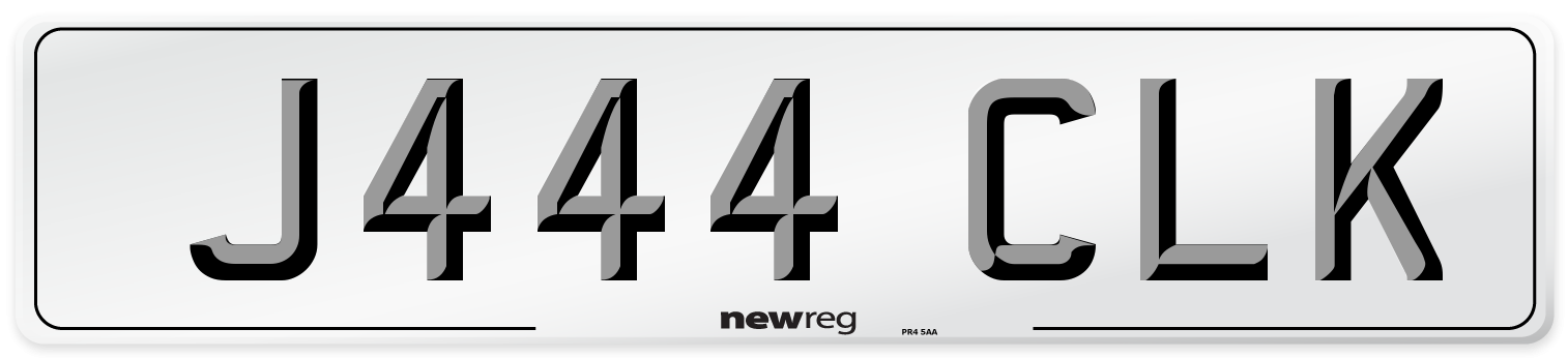 J444 CLK Number Plate from New Reg